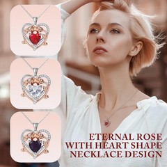 Preserved Real Rose with Necklace,Preserved Roses Lovely Pink