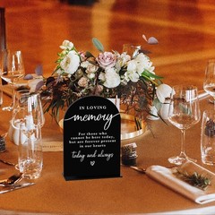 Acrylic Wedding Sign, In Loving Memory Table Decor, Ceremony Reception, Black