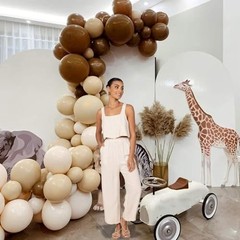 Brown Balloons, 50 PCS 12 Inch Double Stuffed Dark Light Brown Brown Nude