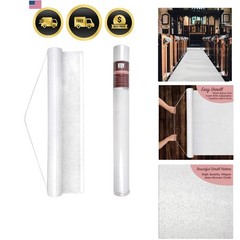White Wedding Aisle Runner – Professional-Grade Nylon, Includes Tape Double-S…