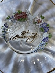 50th wedding anniversary gifts 9” Art Deco; painted