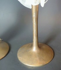 Vtg Champagne Flute Goblet Crystal Glass Wedding Toast Metal Cased Stem Barware