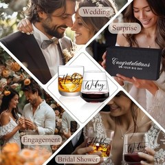 Couple Gifts for Wedding Engagement, Mr and Mrs Gift, Bridal WifeyHubby-3pcs