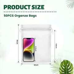 Elegant 50pcs White Organza Drawstring Gift Bags – 6×9 Inches for Events