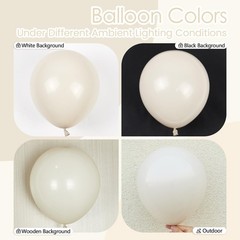 Sand White Balloons 12 inch, Cream Beige Latex 12 inches,