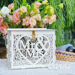 Wedding Money Box Holder with Sign, Large Rustic Wood Wooden DIY Envelop Gift…