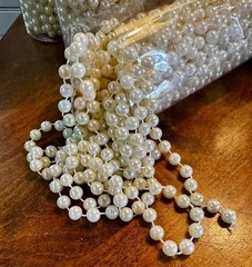 Beaded Faux Pearls Garlands Off White 38.5 ft Total Wedding Decor 5.5 Ft Each