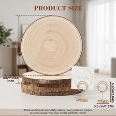 10 PCS 9-10 Inch Large Wood Slices Natural Wooden Circles Wedding Centerpieces