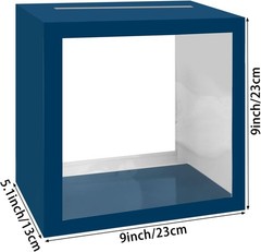 Navy Blue Clear Window Card Box Multi Party Money Gift Receiving Holder