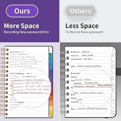 Password Book with Alphabetical Tabs, Password Keeper Book for Seniors, Black