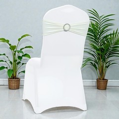 Mds Pack Of 100 Spandex Chair Sashes Bow Premium Stretch Chair Cover Band