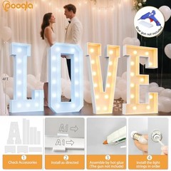 4 FT Marquee Light Up Letters, Cool White and Warm White Giant 4FT Letter A