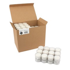Stonebriar 96-Pack White Unscented Smokeless 7-Hr Tea Light Candles Clear Cup