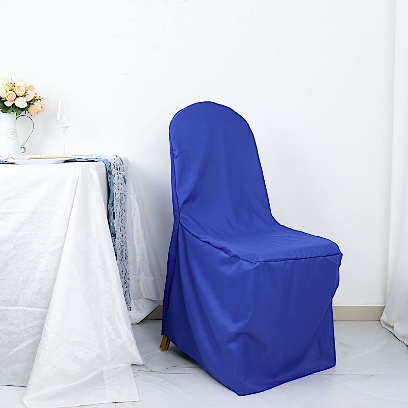 25 Royal Blue POLYESTER BANQUET CHAIR COVERS Wedding Reception Party Decorations