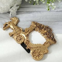 7″ Gold Picture Frame Horse Carriage Design Wedding Favors Party Decorations