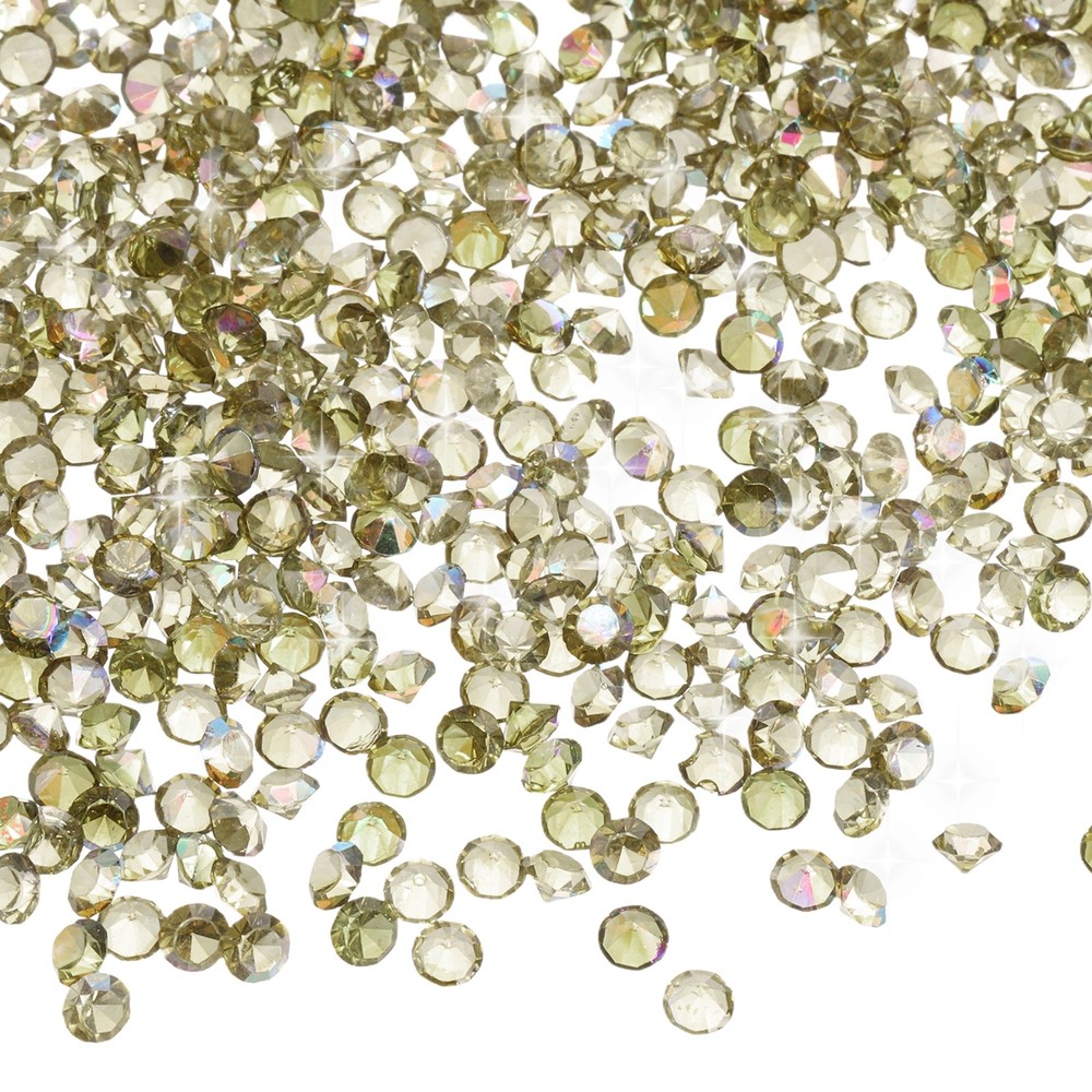 16800 Pcs Wedding Table Scatter Confetti Diamond, 3mm Fake Diamonds(Olive Green)
