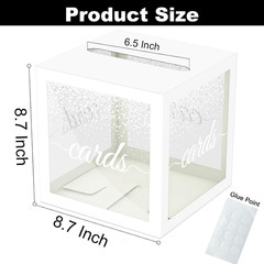 White Pot Clear Cards Box, Cards Receiving Box for Birthday, Wedding, Bridal or