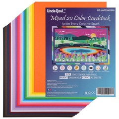 Uncle Paul 40 Sheets Mixed 20 Colors Letter Size [40 Sheets], 20