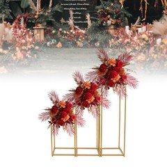 Gold Geometric Flower Stand Set of 3 – Elegant Wedding Decor Prop