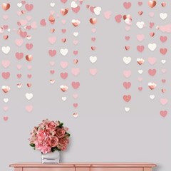Rose Gold Party Decorations Dusty Pink Heart Garland Blush Pink Rose Gold Pink