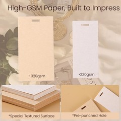 20 PCS Blank Name Place Cards Dusty Pink Ribbon Wedding Seating 3.94×2.17 In