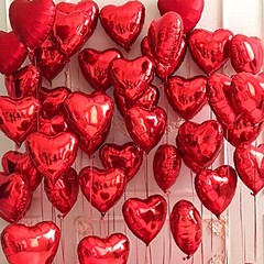 30 pcs Heart Balloons 18″ a bunch of Heart Love Foil Helium 30 pcs 18″ Red