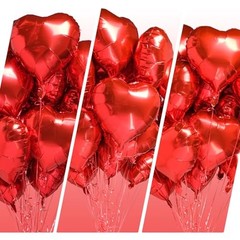 30 pcs Heart Balloons 18″ a bunch of Heart Love Foil Helium 30 pcs 18″ Red
