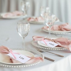 200 PCS Table Setting Place Name Cards 15.75 Inch Velvet Ribbon 3.54×1.57 In