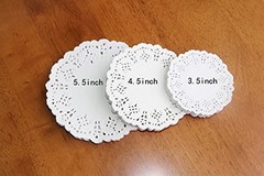 DECORA 180 Pieces White Round Paper 3.5inch,4.5inch,5.5inch, Am118s1p180f
