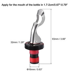 uxcell Wine Stoppers, 4Pcs 16mm/0.63″ Expanding Manual Beverage Red Black