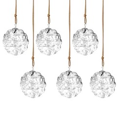 1.8in Clear Crystal Glass Prisms 6pcs Crystal Hanging Ornaments for Flower