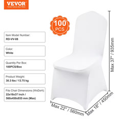 12/30/50/100 PCS White Stretch Spandex Folding Chair Cover for Wedding Dining