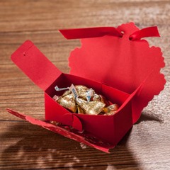 50PCS Red Lace Paper Box for Party Gift Wedding Favors Candy Box Jewelry Packing