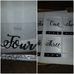 Clear Acrylic Wedding Table Numbers Calligraphy Freestanding Luxury Centerpieces