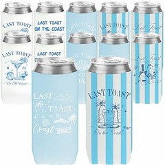 Last Toast On The Coast Bachelorette Can Coolers – 12 Pcs Bachelorette Slim