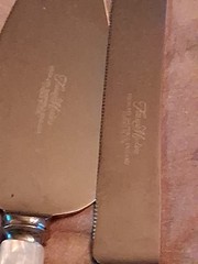 TREASURE MASTERS SHEFFIELD ENGLAND MOTHER OF PEARL HANDLES CAKE CUTTER SET