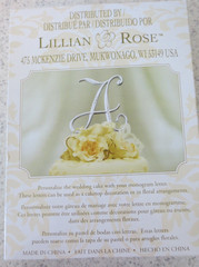 Lillian Rose Cake Topper Monogram Letter “G” Rhinestone Silver 5.5 in. New