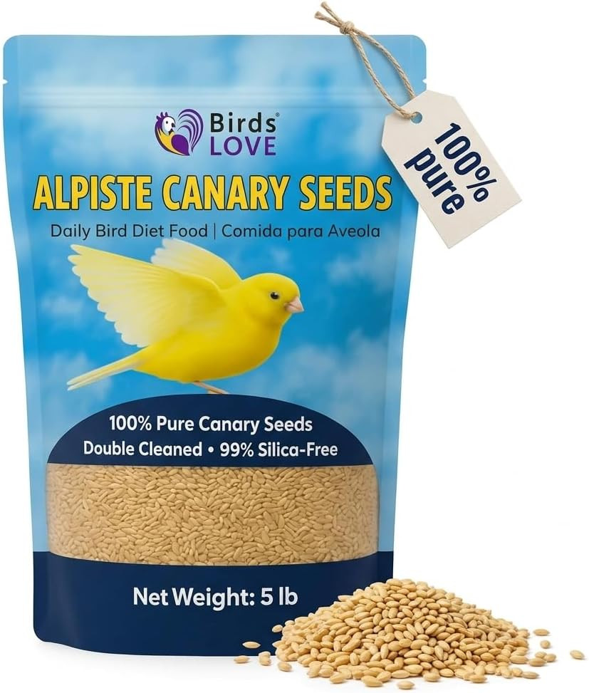 Alpiste 100% Non-Gmo Double Cleaned Canary Seed 5Lbs | Canary and Fi