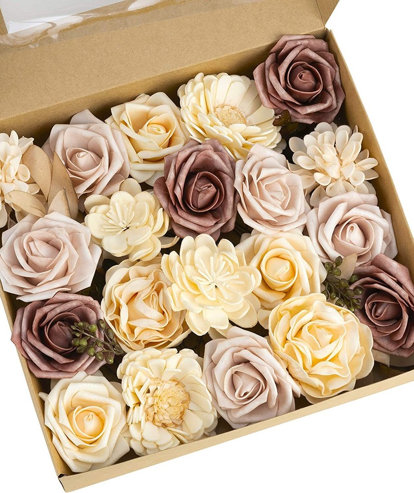 Dusty Rose Flowers -Artificial Flowers Combination for Vintage Wedding Decor-B11