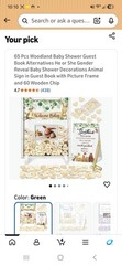 65 Pcs Woodland Baby Shower Guest Book