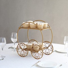 14 in Gold 2 Tier Cinderella Carriage Cupcake Dessert DISPLAY STAND Party Events