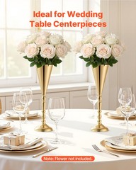 VEVOR 20 PCS Wedding Flower Vase 16.9in Tall Trumpet Table Centerpieces Gold