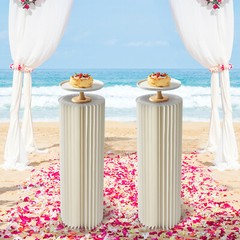 Centerpiece Stands Columns Display with Acrylic Lid Self-adhesive?Strip Design