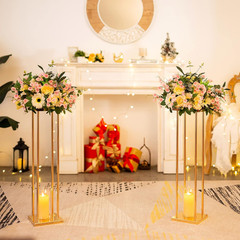 Elegant 31.5″ Tall Metal Flower Centerpiece for Weddings & Events