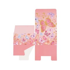 25 Pink Butterfly Themed Party Favor Boxes «Thank You» Print Events Decorations
