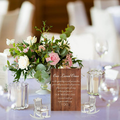 5 Pcs Memorial Table Sign for Wedding Memorial Chair Sign Wooden Wedding Table P