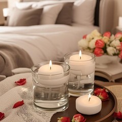 48pk 2″ White Floating Candles, Unscented, 5-6 Hr Burn, Wedding Decor