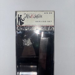 STUDIO His & Hers Western 2pc Wedding Cake Server -Cowboy Hats- Horseshoes NIB