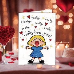 Cute Valentines Day Card – Romantic Valentine Gift for Him or Her –