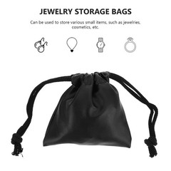 6 Pcs PU Packaging Bag Jewelry Storage Drawstring Pockets PU Bag